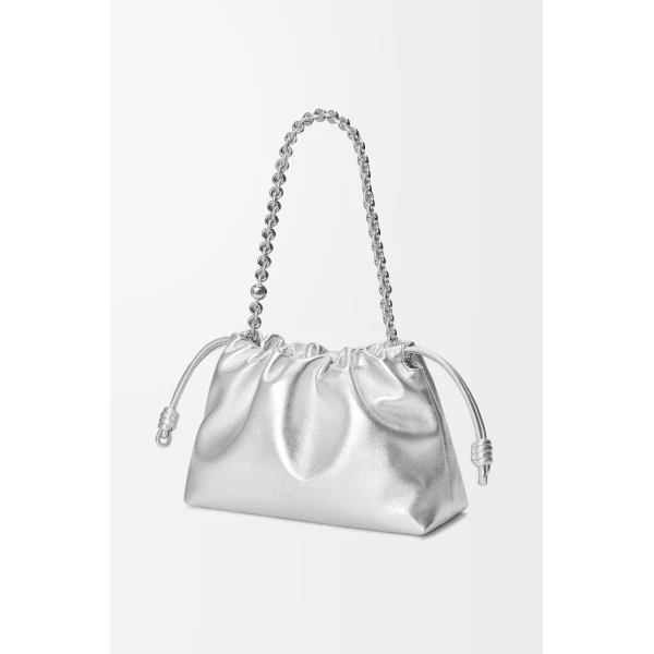 LOEWE Medium Flamenco Purse In Laminated Lambskin, view 4