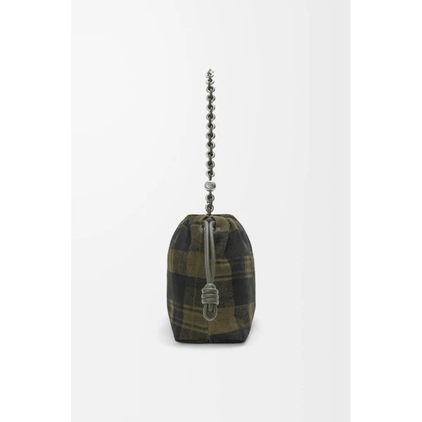 LOEWE Medium Flamenco Purse In Tartan Suede, view 3