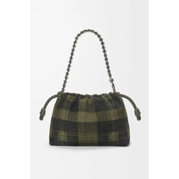 LOEWE Medium Flamenco Purse In Tartan Suede, view 4