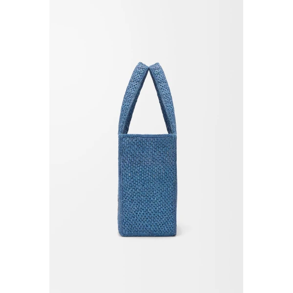 LOEWE Medium Loewe Font Tote In Raffia, view 4