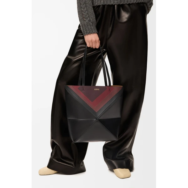 LOEWE Medium Puzzle Fold Tote In Nappa Calfskin, view 2