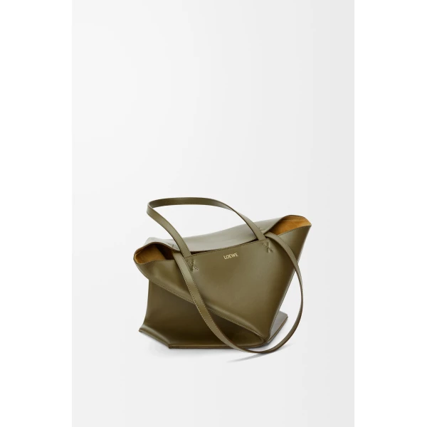 LOEWE Medium Puzzle Fold Tote In Shiny Calfskin, view 4