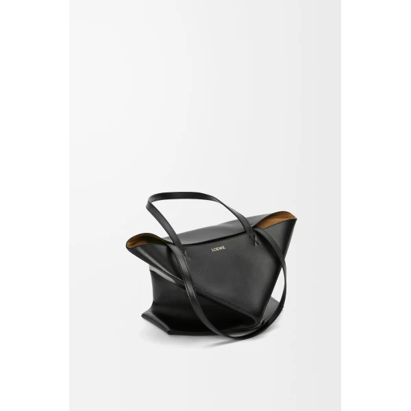 LOEWE Medium Puzzle Fold Tote In Shiny Calfskin, view 4