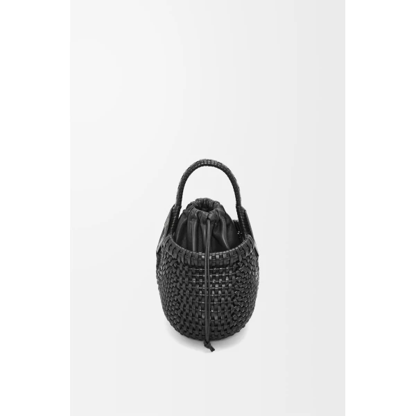LOEWE Mini Diamond Round Basket Bag In Calfskin, view 3