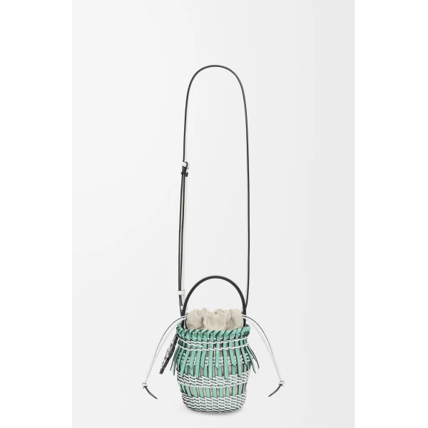 LOEWE Small Fringe Bucket Bag In Calfskin, view 3
