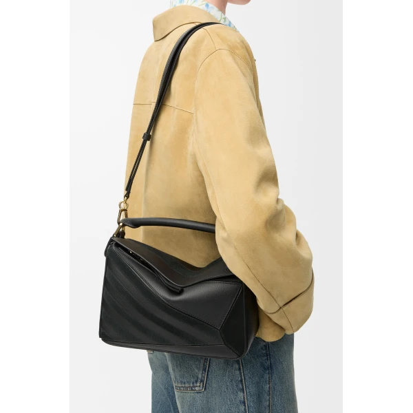 LOEWE Small Puzzle Bag In Classic Calfskin And Suede, view 2