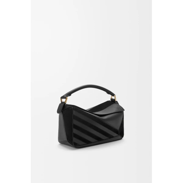 LOEWE Small Puzzle Bag In Classic Calfskin And Suede, view 3