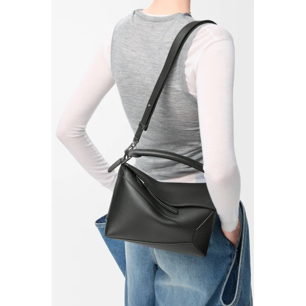 LOEWE Small Puzzle Edge Bag In Classic Calfskin, view 2