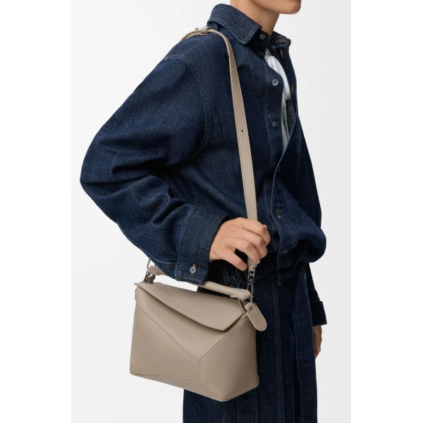LOEWE Small Puzzle Edge Bag In Soft Grained Calfskin, view 2
