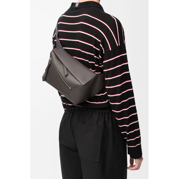 LOEWE Small Puzzle Edge Bumbag In Classic Calfskin, view 2