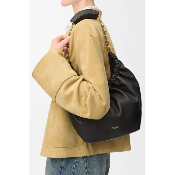 LOEWE Small Squeeze Bag In Mellow Nappa Lambskin, view 3