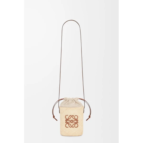 LOEWE Square Pocket In Iraca Palm And Calfskin, view 4