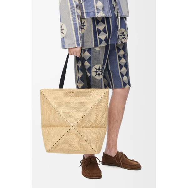 LOEWE Xl Puzzle Fold Tote
In Raffia, view 2