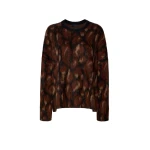 Lapointe Leopard Jacquard Crew Neck Sweater