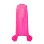 Lapointe Lightweight Georgette High Low Scarf Cape Top