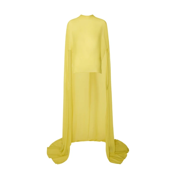 Lapointe Lightweight Georgette High Low Scarf Cape Top