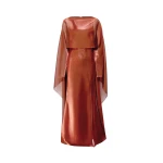 Lapointe Metallic Organza Layered Gown With Cape