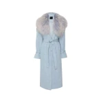 Lapointe Washed Denim Relaxed Trench With Mongolian