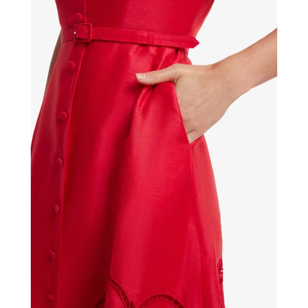Leo Lin Aubrey Striped Shirt Midi Dress, view 8