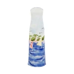 Leo Lin Multicolour Dresses Sailing ships scatter across a soft canvas