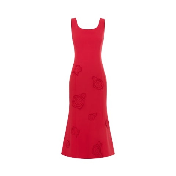 Leo Lin Emily Appliqué Midi Dress