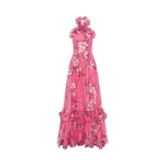 Leo Lin Pink Dresses Soft pink and ivory magnolias scattered across a gentle base. Light