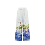 Leo Lin Multicolour Pants Sailing ships scatter across a soft canvas