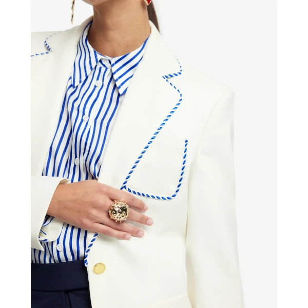 Leo Lin Ivory Jackets Premium wool blend tailored blazer