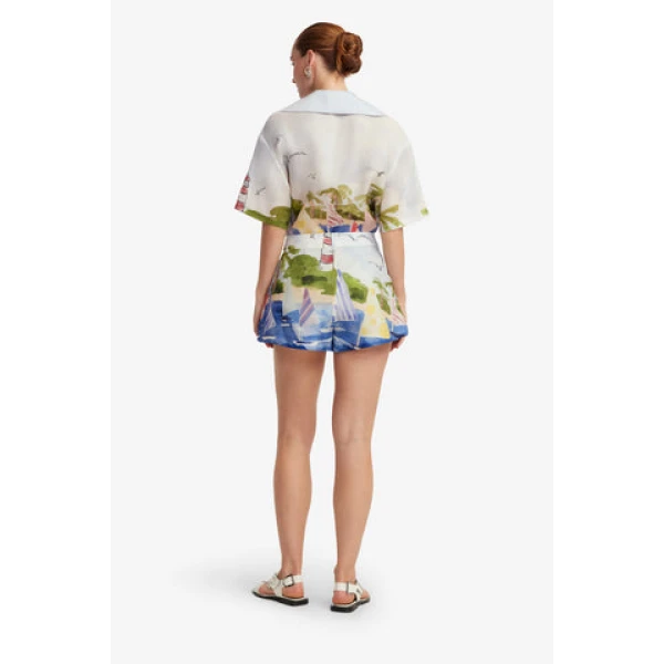 Premium silk printed shorts