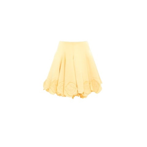 Leo Lin Yellow Skirts Premium appliqué mini skirt