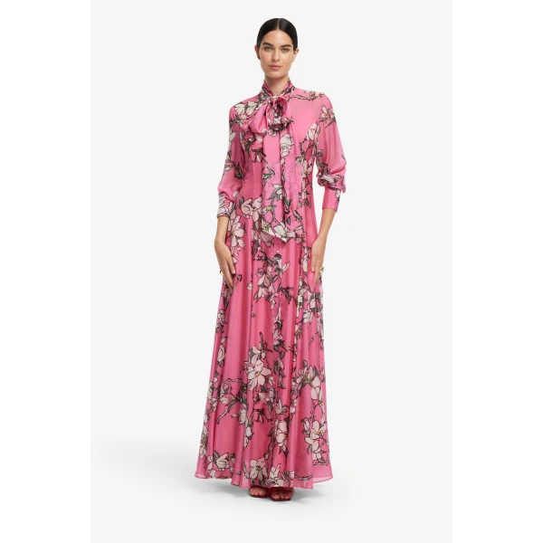 Leo Lin Lilith Tie Neck Maxi Dress, view 3
