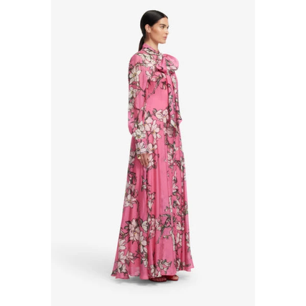 Leo Lin Lilith Tie Neck Maxi Dress, view 4