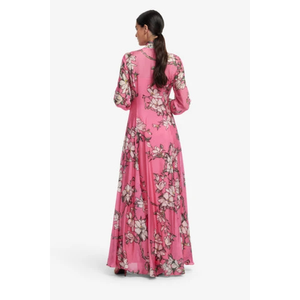 Leo Lin Lilith Tie Neck Maxi Dress, view 5