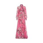Leo Lin Pink Dresses Soft pink and ivory magnolias scattered across a gentle base. Light