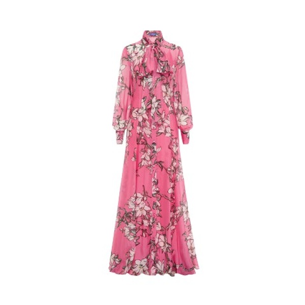 Leo Lin Lilith Tie Neck Maxi Dress