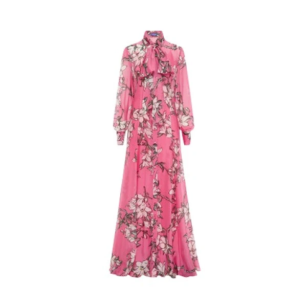 Leo Lin Lilith Tie Neck Maxi Dress
