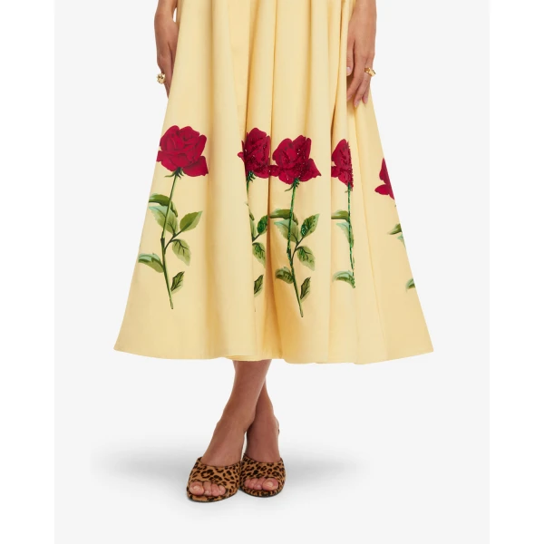 Fully lined - Embellished Rose Bustier Midi Dress from Coveti