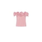 Leo Lin Multicolour Tops Premium cotton off shoulder top