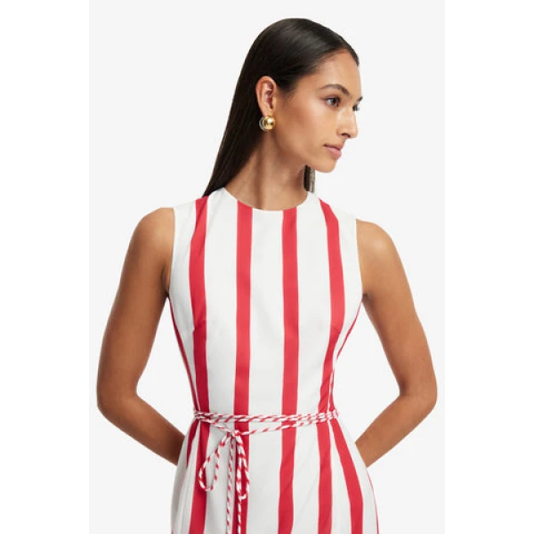 Fully lined - Striped Midi Dress from Coveti