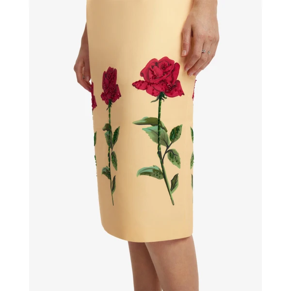 Fully lined - Embellished Rose Midi Dress from Coveti