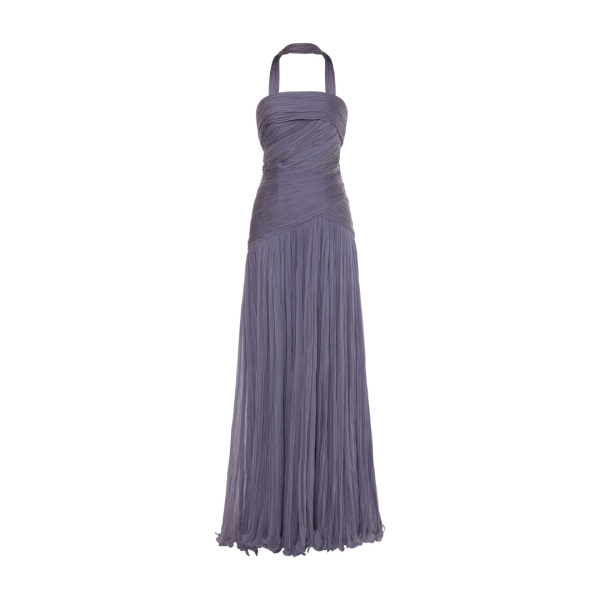 Marmar Halim Alina - Strapless Pleated Chiffon Gown With Cape Gowns