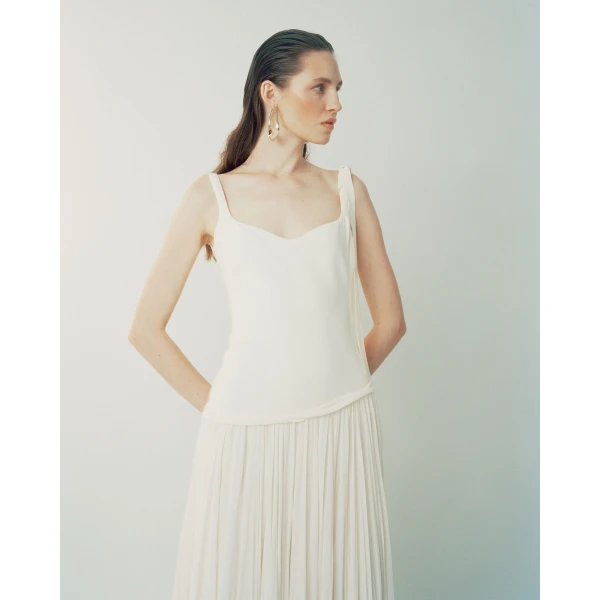 Marmar Halim Ana - Fitted Crepe Gown With Chiffon Cut-Outs And Heart Neckline Gowns