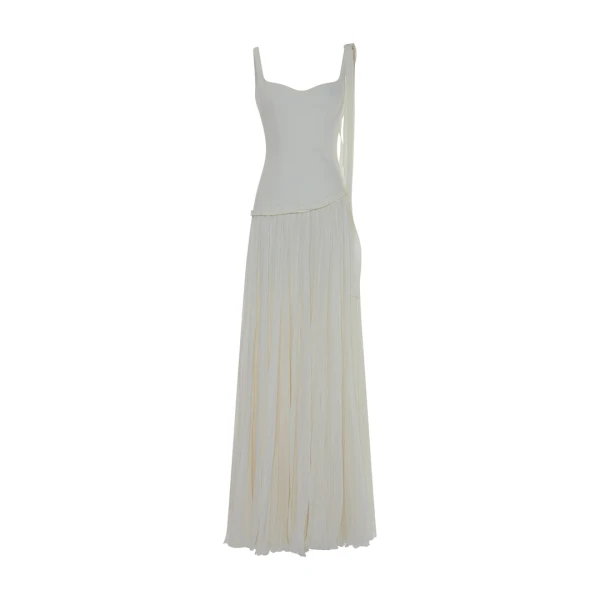 Ana - Fitted Crepe Gown With Chiffon Cut-Outs And Heart Neckline