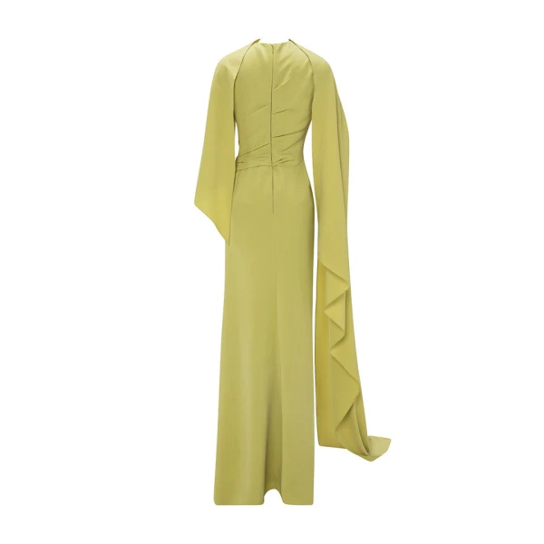 Marmar Halim Asymmetrcal Crepe Draped Dress With Slit Dresses