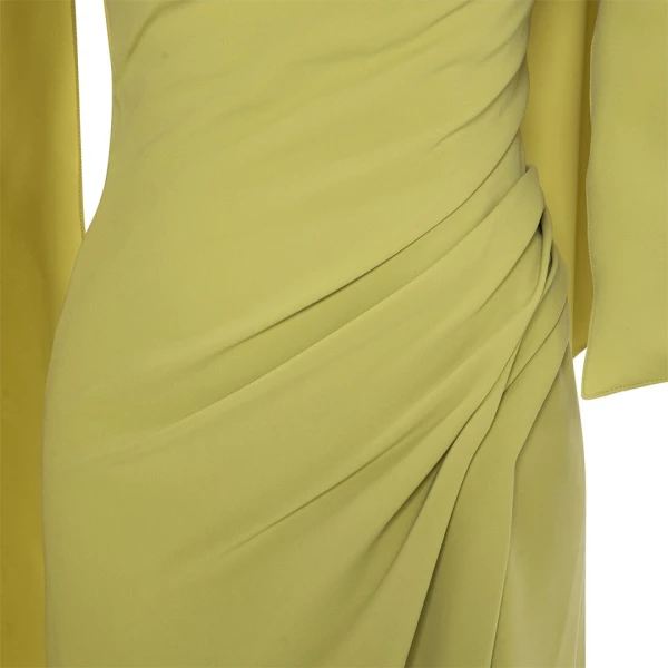 Marmar Halim Asymmetrcal Crepe Draped Dress With Slit Dresses