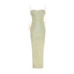 Marmar Halim Beatriz - Strapless Pleated Silk Gown With Corset And Fringe Straps Gowns