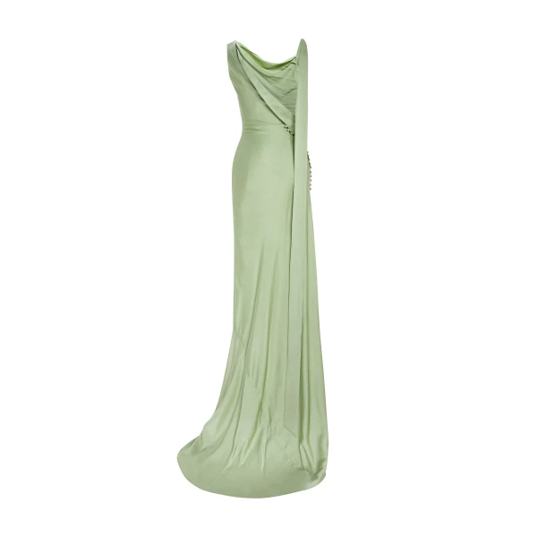 Marmar Halim Button Detailed Slip Silk Gown Gowns