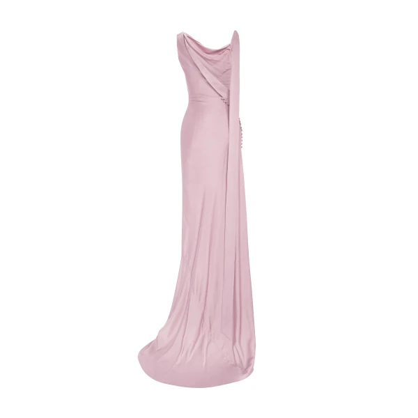 Marmar Halim Button Detailed Slip Silk Gown Gowns