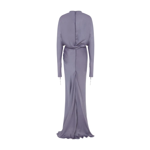 Marmar Halim Camila - Draped Satin Gown With Structured Collar Gowns