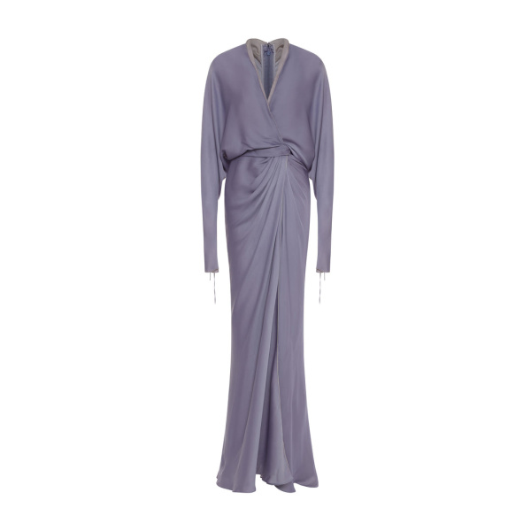 Marmar Halim Camila - Draped Satin Gown With Structured Collar Gowns